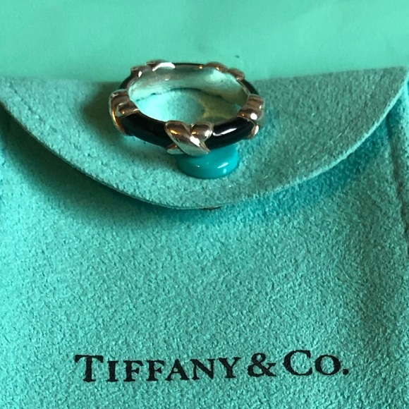 Tiffany & Co. Jewelry - Tiffany Signature Stacking Black Enamel X Band—6.5